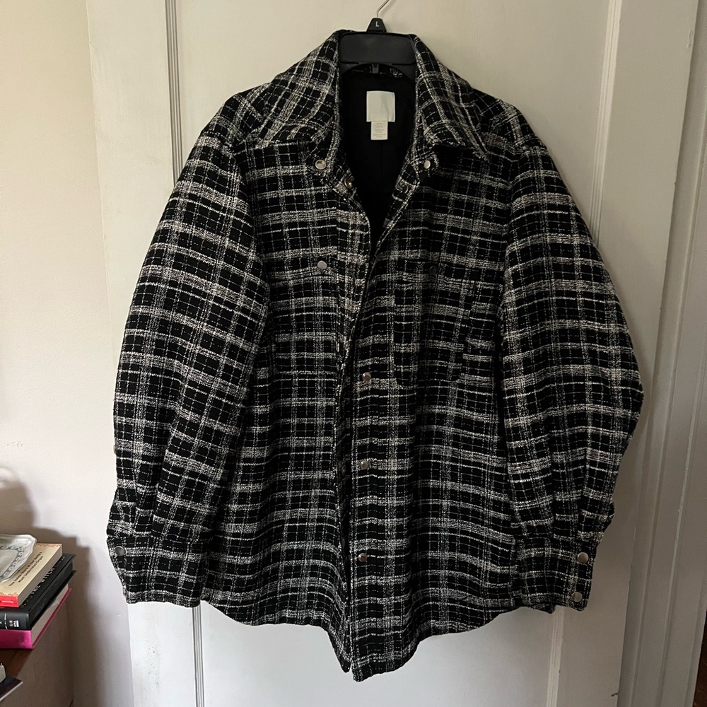 Women’s Black and White Plaid Jacket